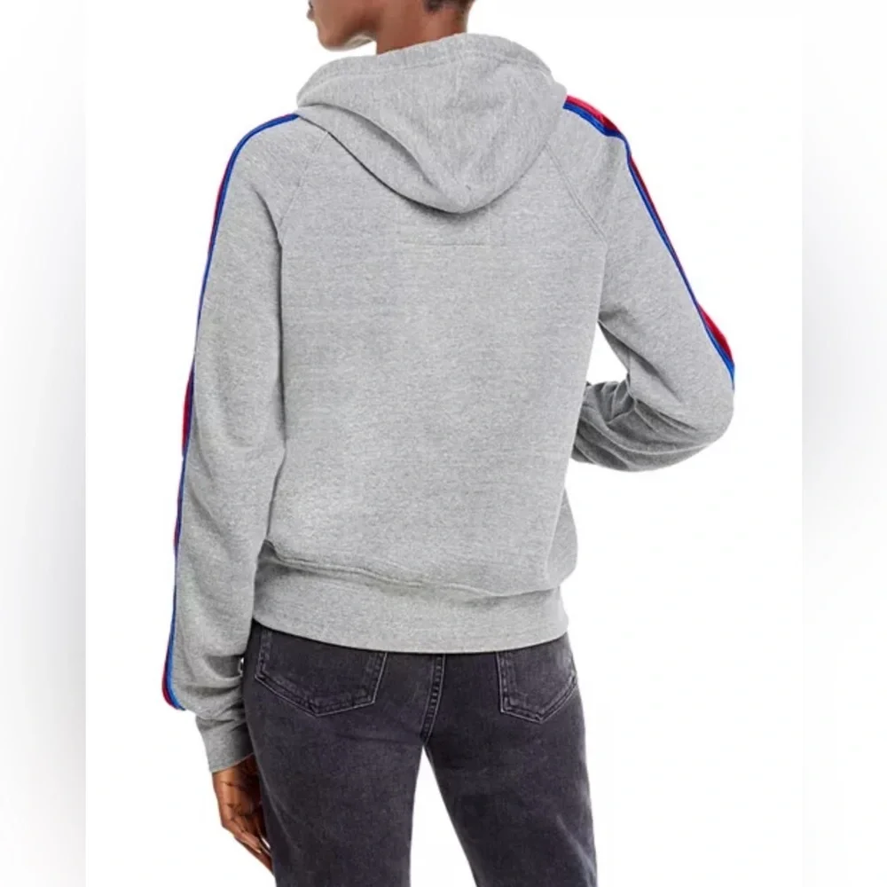 Aviator Nation XS Gray Pullover Hoodie Velvet Stripes - Picture 3 of 8